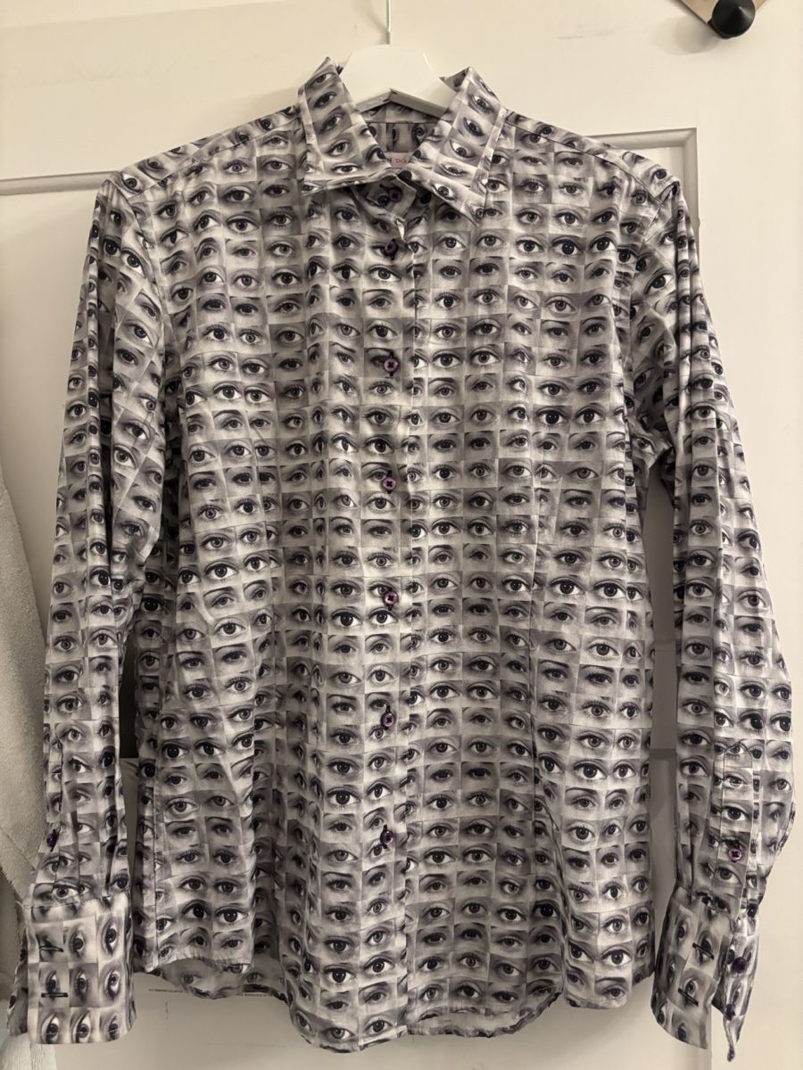 Camicie: Hemd mit Augenmuster – Nuovo (secondo la descrizione) da Frauenfeld venduto da getvintage