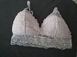 Bralette Spitze, rosa, Grösse L / kaum getragen, bügellos