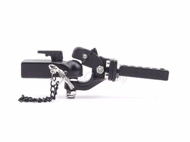 RC-Anhängerkupplung 1/10 Maßstab – Metall, Schwarz, Für Crawler 90046/90047, Mit Splitt-Design, Einfach Zu Montieren