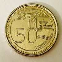 Singapore 50 Cents Münze 2017 guter Zustand - AU-58