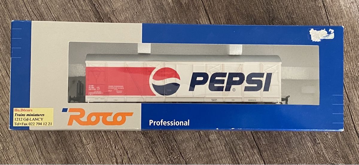 Roco Modellini di ferrovie: Wagon Pepsi Roco Professional HO 47586 SBB – Nuovo (secondo la descrizione) da Petit-Lancy venduto da Solcarm