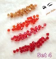 %SALE% =>100 Stk. Glas-Perlen 4mm rot-Töne  SET 4