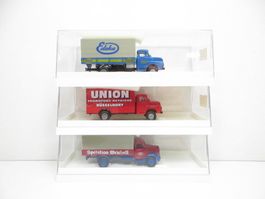 Brekina H0 LKW Set mit 3 Modellen (EDEKA, UNION, WEICHELT)