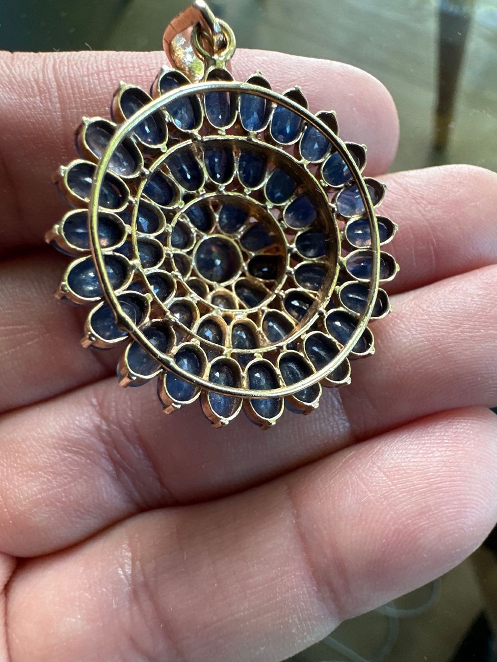 Ciondoli: Blue Sapphire vintage pendant – Usato da Genève venduto da val_rp9x 5
