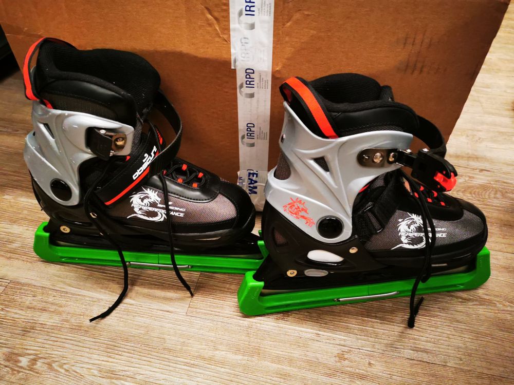 MUXSAM Schlittschuhe Für Kleinkinder - Verstellbare Doppelläufer Mit Klettverschluss