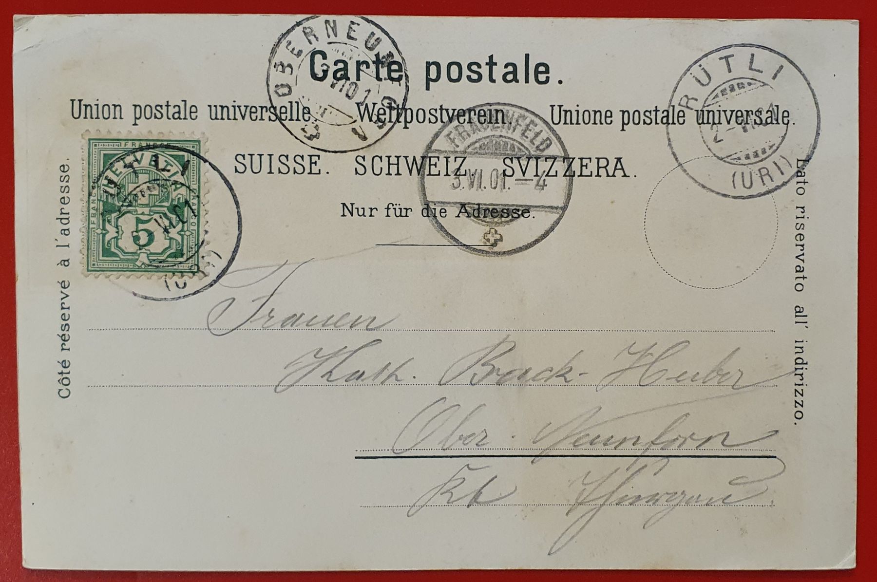 Cartoline postali: Gruss vom Rütli 1901 – Usato da Kreuzlingen venduto da Rschweiz1 1