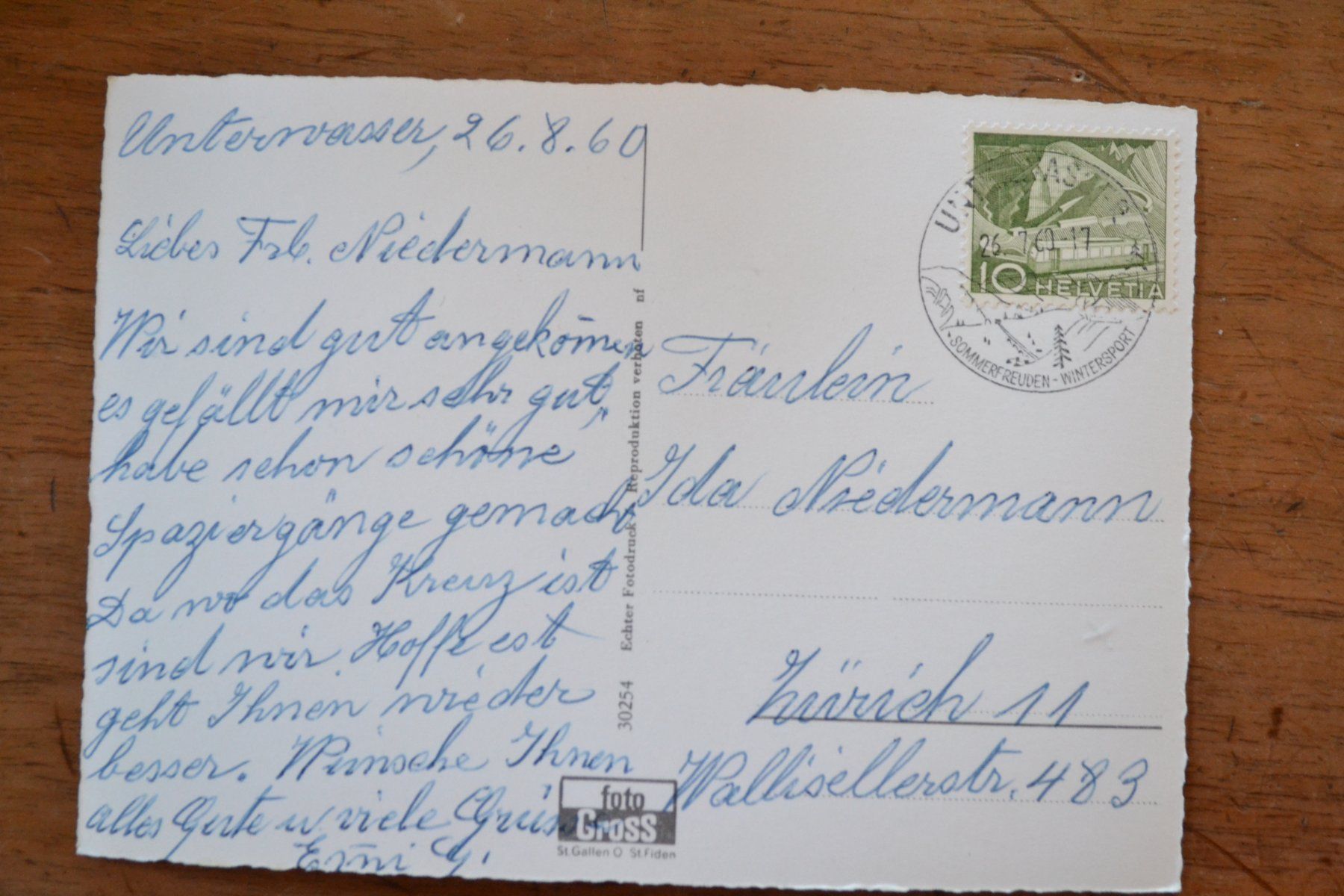 Ansichtskarten: AK Unterwasser SG – Gebraucht aus Beinwil am See von kajak55 1