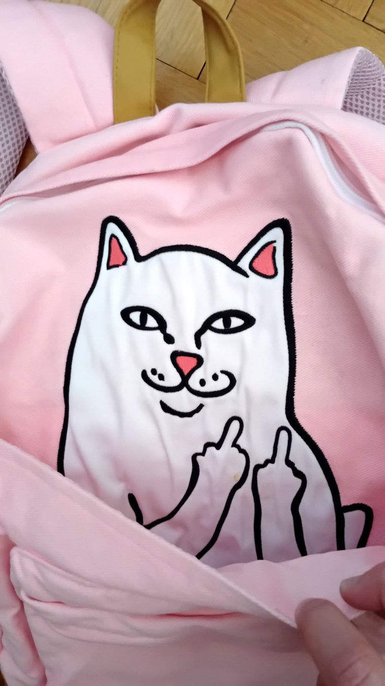 Zaini: Sac à dos rose en tissu RIPNDIP – Usato da Neuchatel venduto da Vlenoble 1