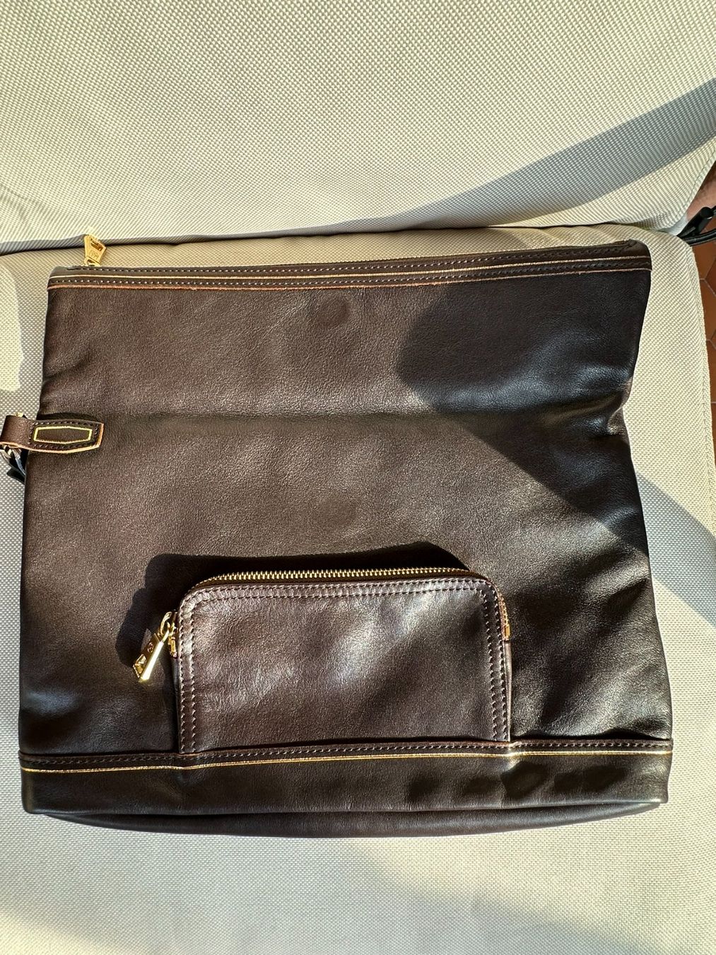 Longchamp Borse da donna: Pochette/Clutch longchamp cuir chocolat – Usato da Bernex venduto da euma1976 2