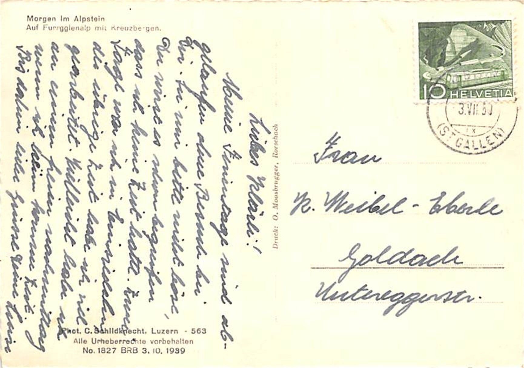 Cartoline postali: Furgglenalp, Knabe mit Ziegen – Usato da Ottikon b.Kemptth. venduto da Neptun1974 1