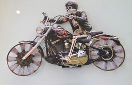 Skelett-Motorrad-Windspiel 2+1