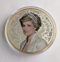 Münze Prinzessin Diana -  versilbert und teilvergoldet