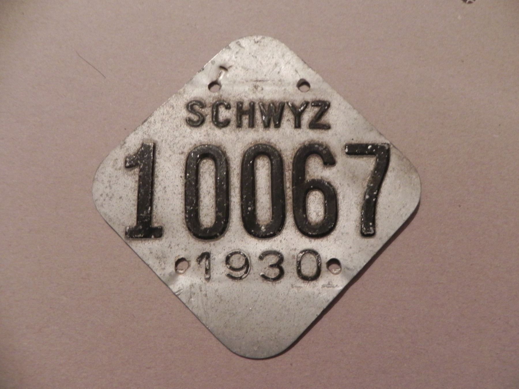 Schilder: Velonummer Schwyz SZ 1930 – Gebraucht aus Siebnen von krimsie