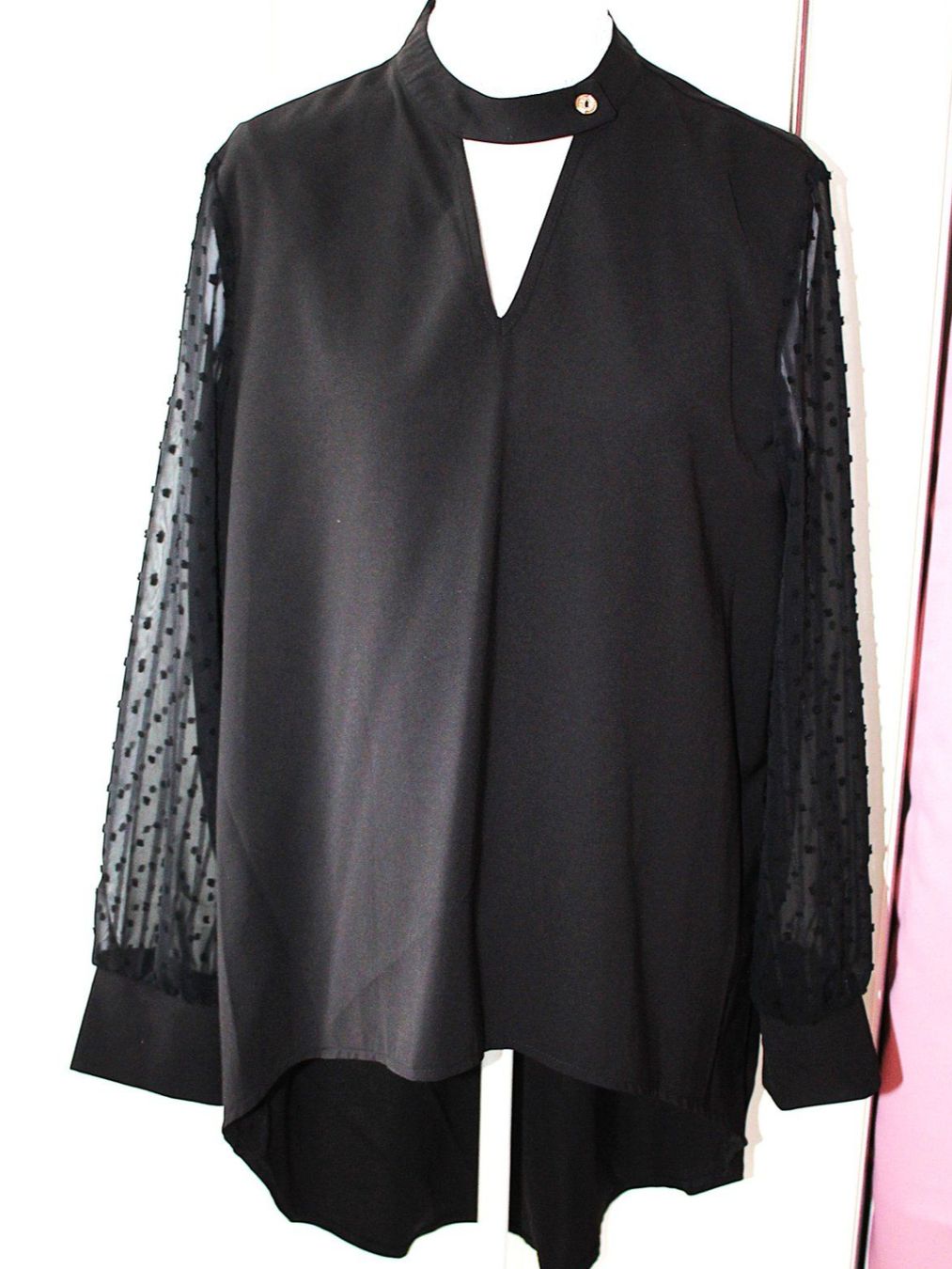 Shein Camicette: Edle Bluse mit transparenten Ärmeln und coolem Schnitt – Nuovo (secondo la descrizione) da Hüttwilen venduto da pinti55