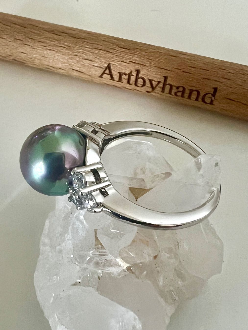 Ringe: TRAUM Silber Ring 925 - schillernde Echt Perle & Zirkonia – Gebraucht aus Ruswil von artbyhand 3