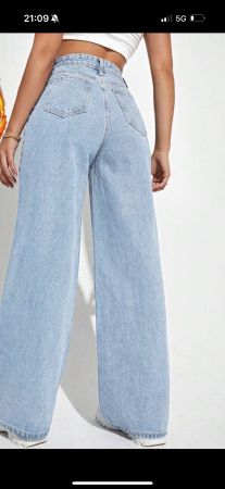 Damen Jeans Wide Leg Blau mittlerer Zustand Gebraucht