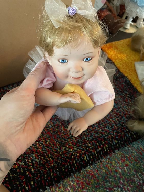 Lot - Ashton Drake "Cute As A Button" Porcelain Doll