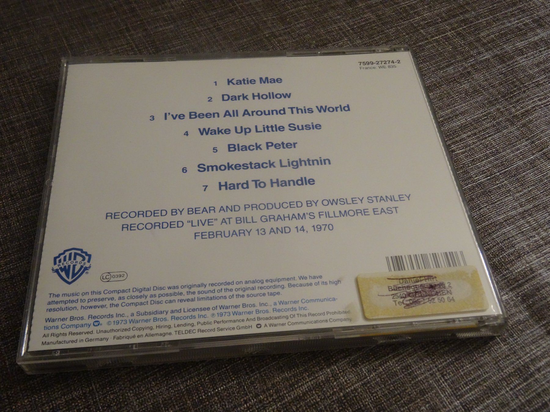 CD: Grateful Dead - History - CD - Bear's Choice - Selten! – Usato da Olten venduto da Disc-Ausverkauf 1