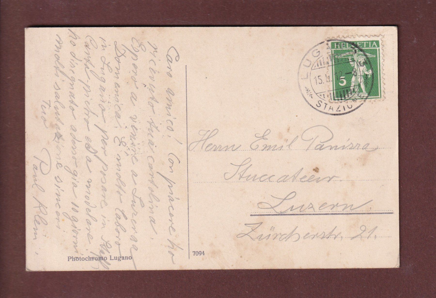 Cartes postales: MONTE SAN SALVATORE - 1912 – D'occasion à Pully par nicecards 1