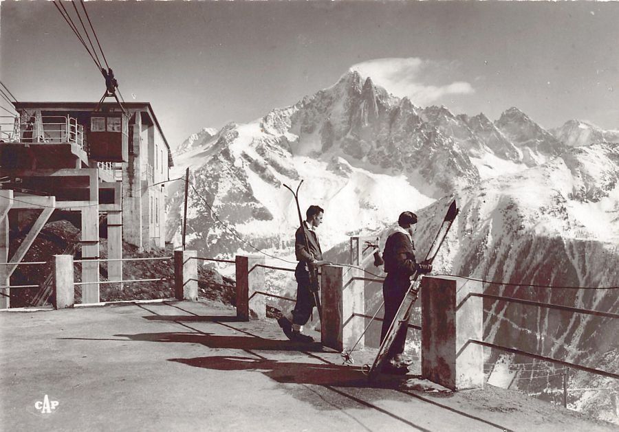 Cartoline postali: Chamonix, Téléférique du Brévent, Plan-Praz, datée 1947 – Usato da Frauenfeld venduto da POML