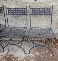 4 chaises de jardin en fer