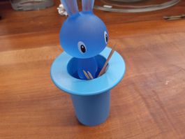 Alessi Zahnstocher Halter Hase im Zylinder
