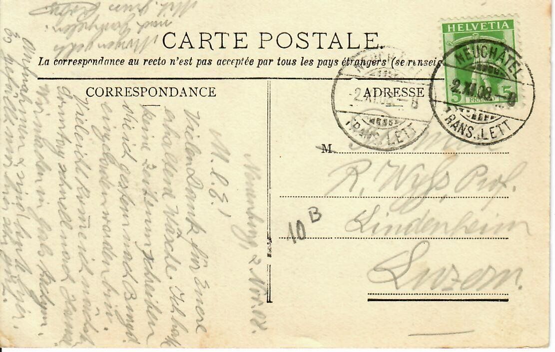 Cartoline postali: Neuchâtel – Usato da Hochdorf venduto da Ziegel-16 1