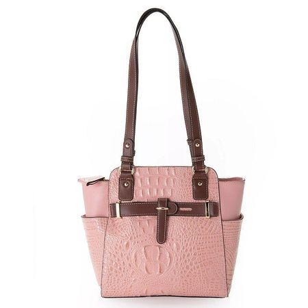 MC Damen Leder Tasche rosa mit Kroko-Prägung