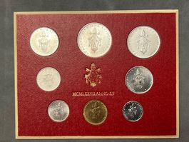 Vatikan Münzsatz 1977 – ANNO XV Papst Paul VI, Silber Stgl