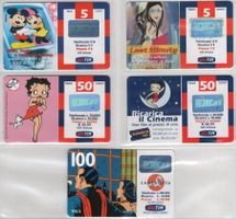 5 italienische Prepaid Comic Motiv Telefonkarten