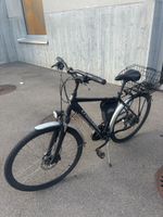 City/Trekkingfahrrad Crosswave schwarz mit Korb