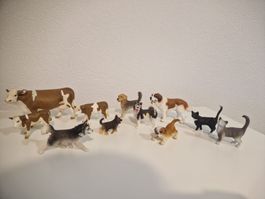 Schleich Tierfiguren Konvolut – Hunde, Katzen & Bauernhof