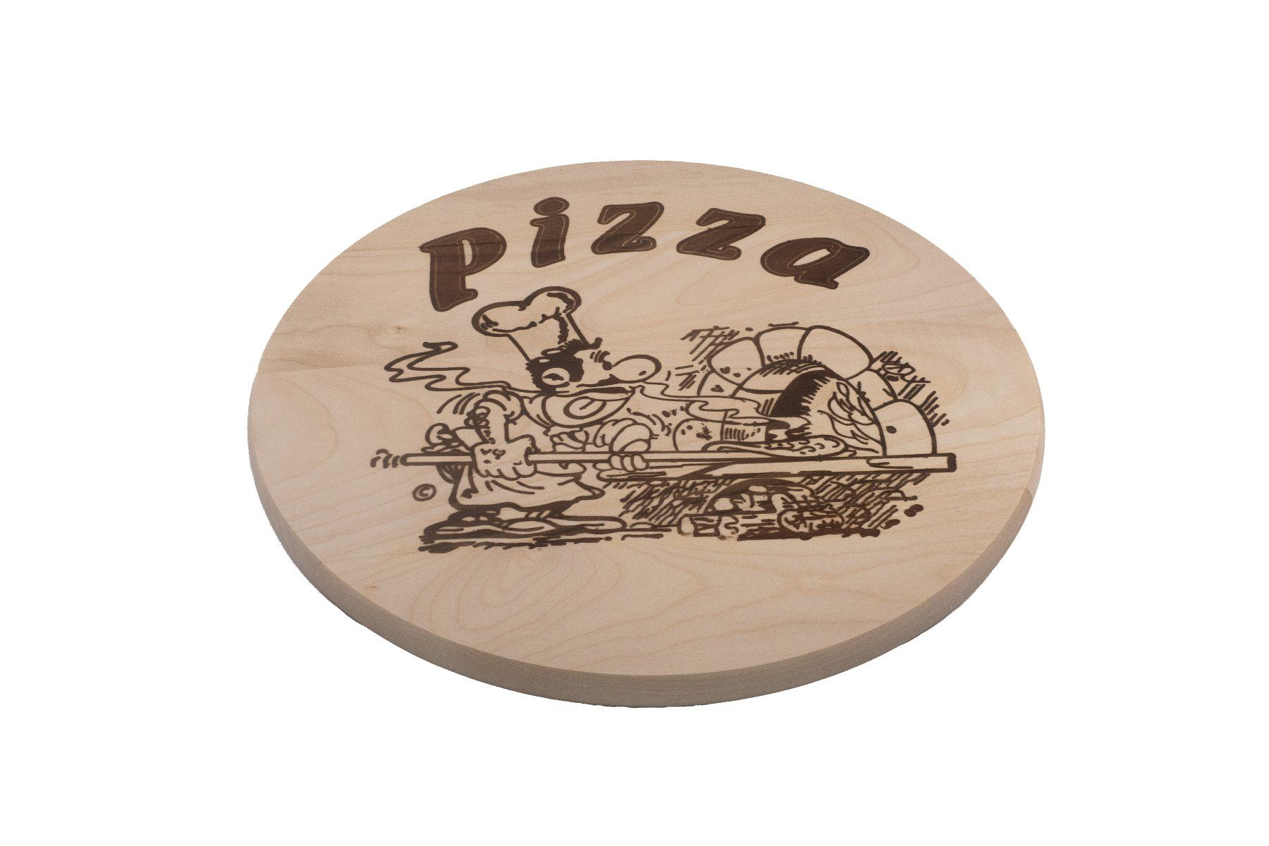 Piatti: Pizzateller "Pizzabäcker"  30cm Ahornholz Natur – Nuovo e nell'imballaggio originale da Pfäffikon ZH venduto da justnatur 1