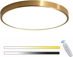 LED Deckenleuchte Gold dimmbar rund mit Fernbedienung