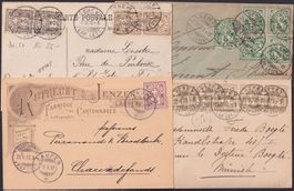 1882-1910: 93 tolle Belege mit Wertziffern in ALBUM!