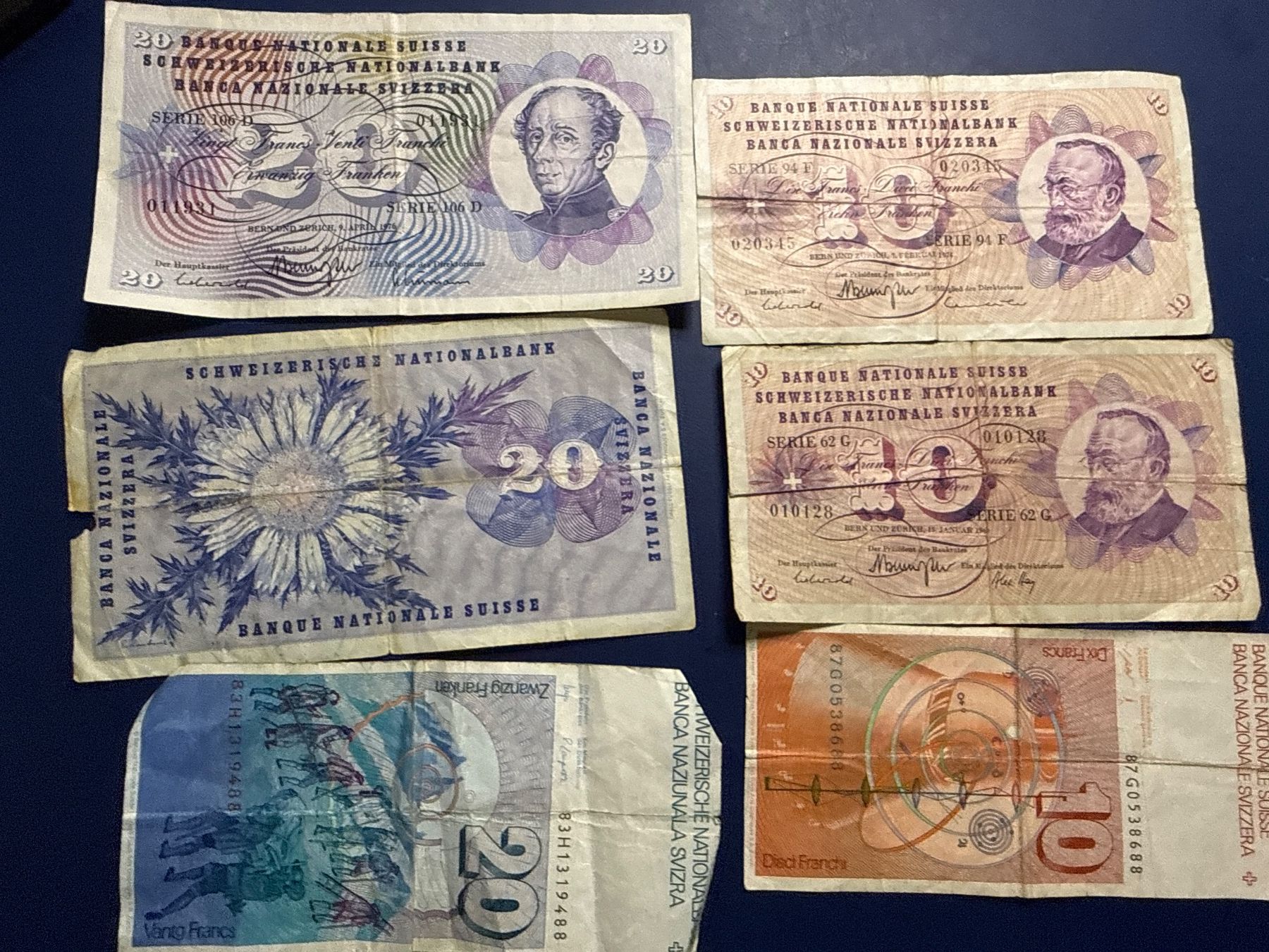 Banknoten: 90.- Franken Alte Banknoten – Gebraucht aus Derendingen von iven70