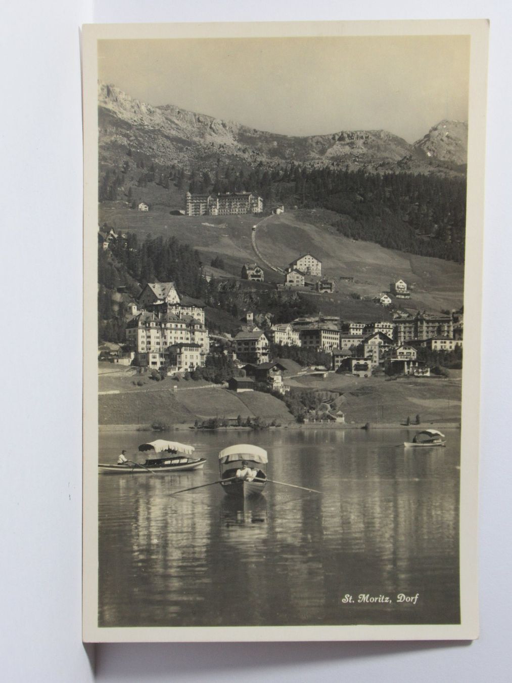 Cartoline postali: St. Moritz - Dorf , Hotel , Boote – Nuovo (secondo la descrizione) da Grenchen venduto da Bluemchen1900
