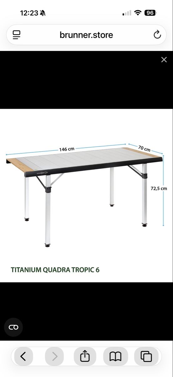 Tavoli: Campingtisch Brunner Quadra Tropic 6 – Usato da Hausen am Albis venduto da Zugi