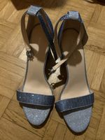 blaue Glitzer Sandale