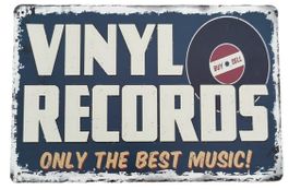 VINYL RECORDS  - Blechschild  (neu/OVP)