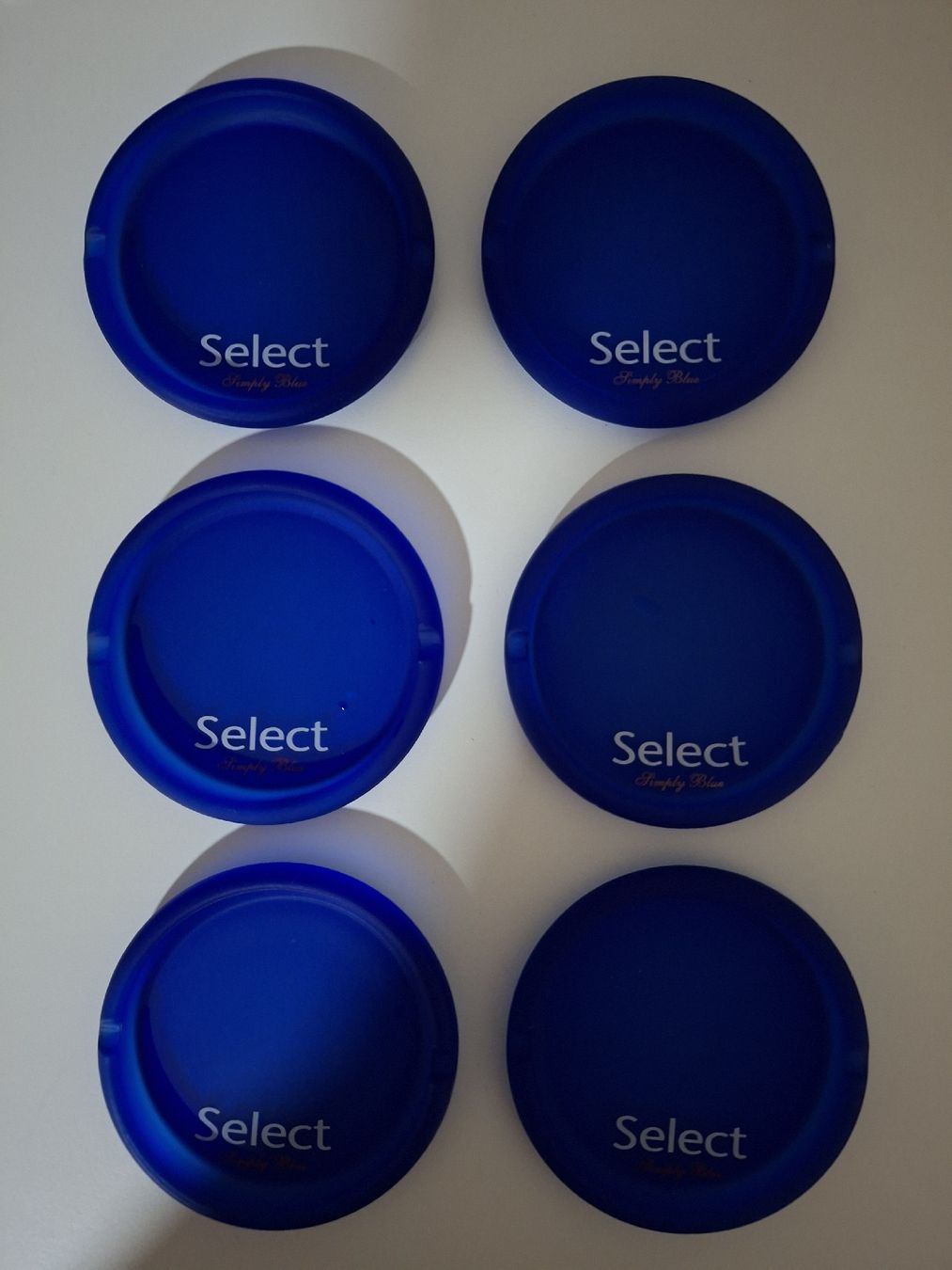 Portacenere: 6x Select Simply Blue Werbe-Aschenbecher / Untersetzer  – Nuovo (secondo la descrizione) da Mellingen venduto da Aegert5