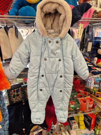 Baby Schneeanzug Overall Winteranzug Gr. 68 Hellblau B
