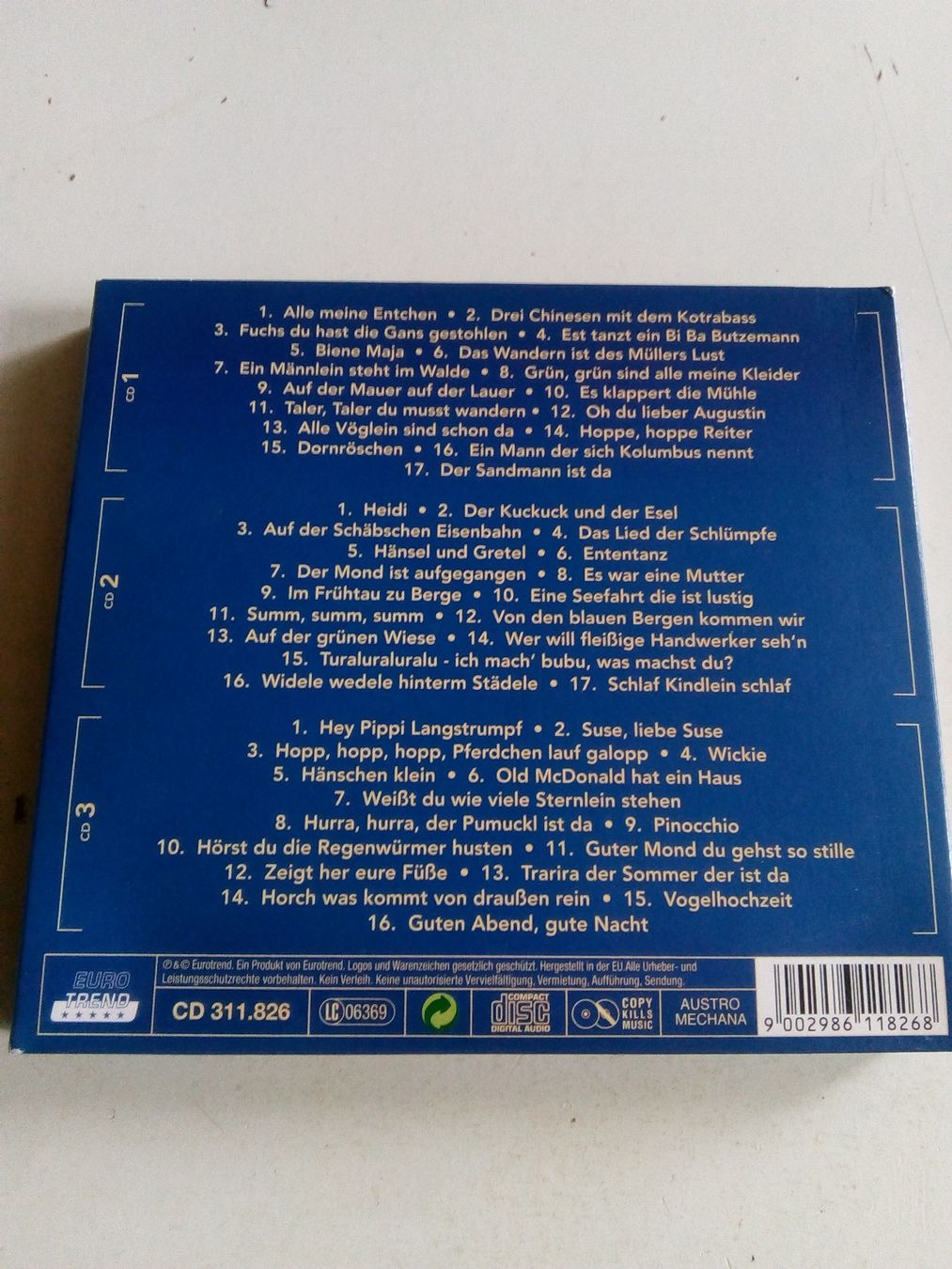 CD: Die 50 schönsten Kinderlieder  (3-CD's / Digi)   Deutsch – Usato da St. Gallen venduto da elkapone 5