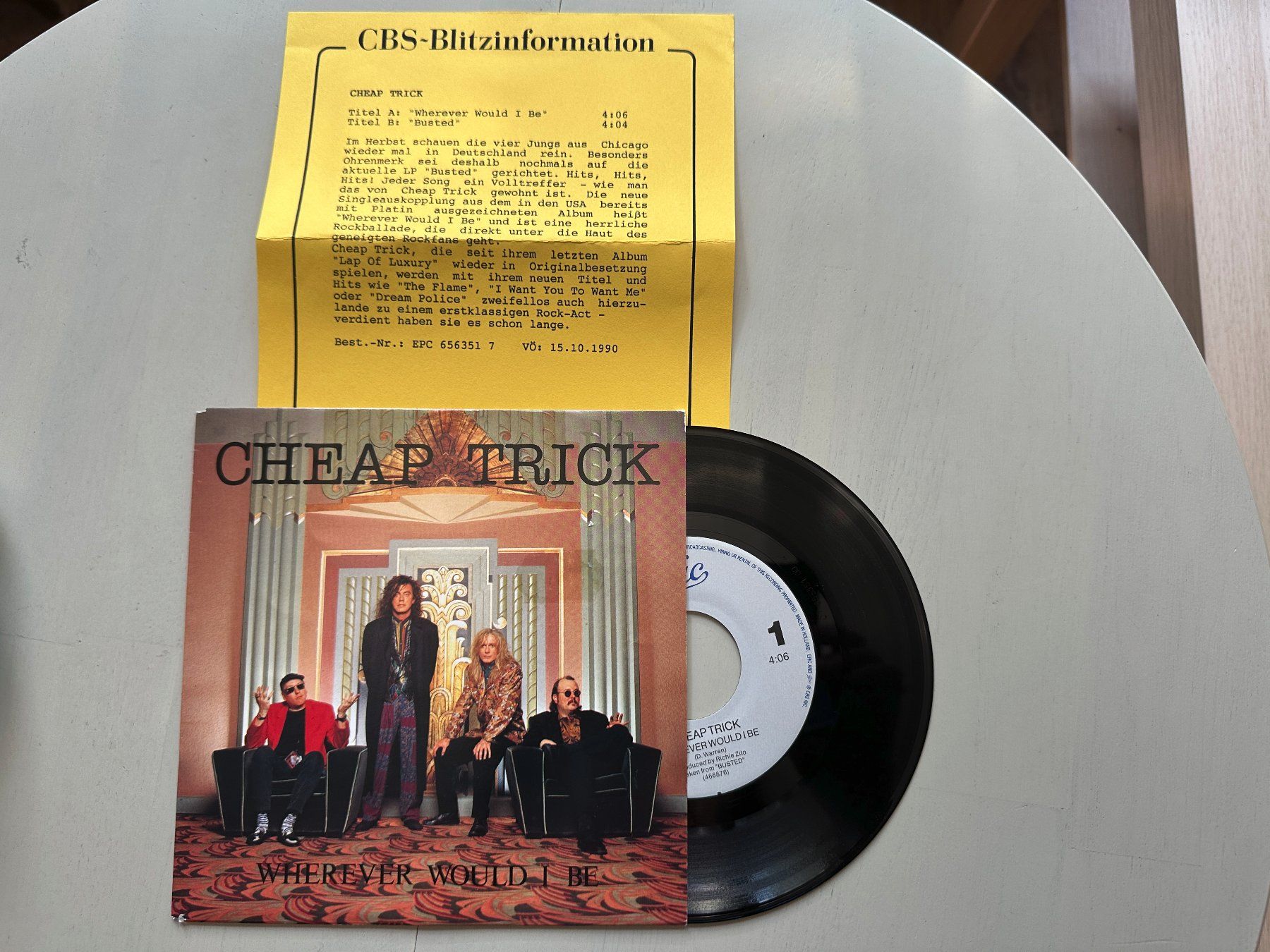 Dischi in vinile: CHEAP TRICK tolle Single Wherever would Kult 80's Infosheet – Usato da Basel venduto da Partridge