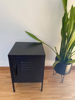 Black metal bedside cabinet locker style