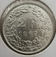 2 Franken 1967 Silber Unz Stgl
