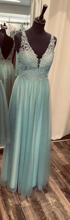 Abendkleid Tuerkis Grösse 34  Spitze NEU