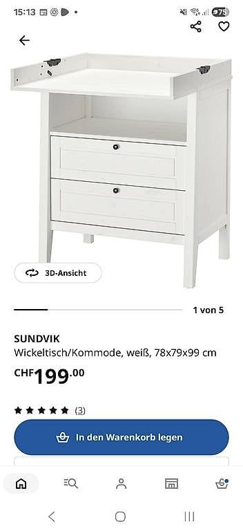 Ikea Fasciatoi & Accessori: Ikea Sundvik Kommode/Wickeltisch – Usato da Hefenhofen venduto da smeili1991 2