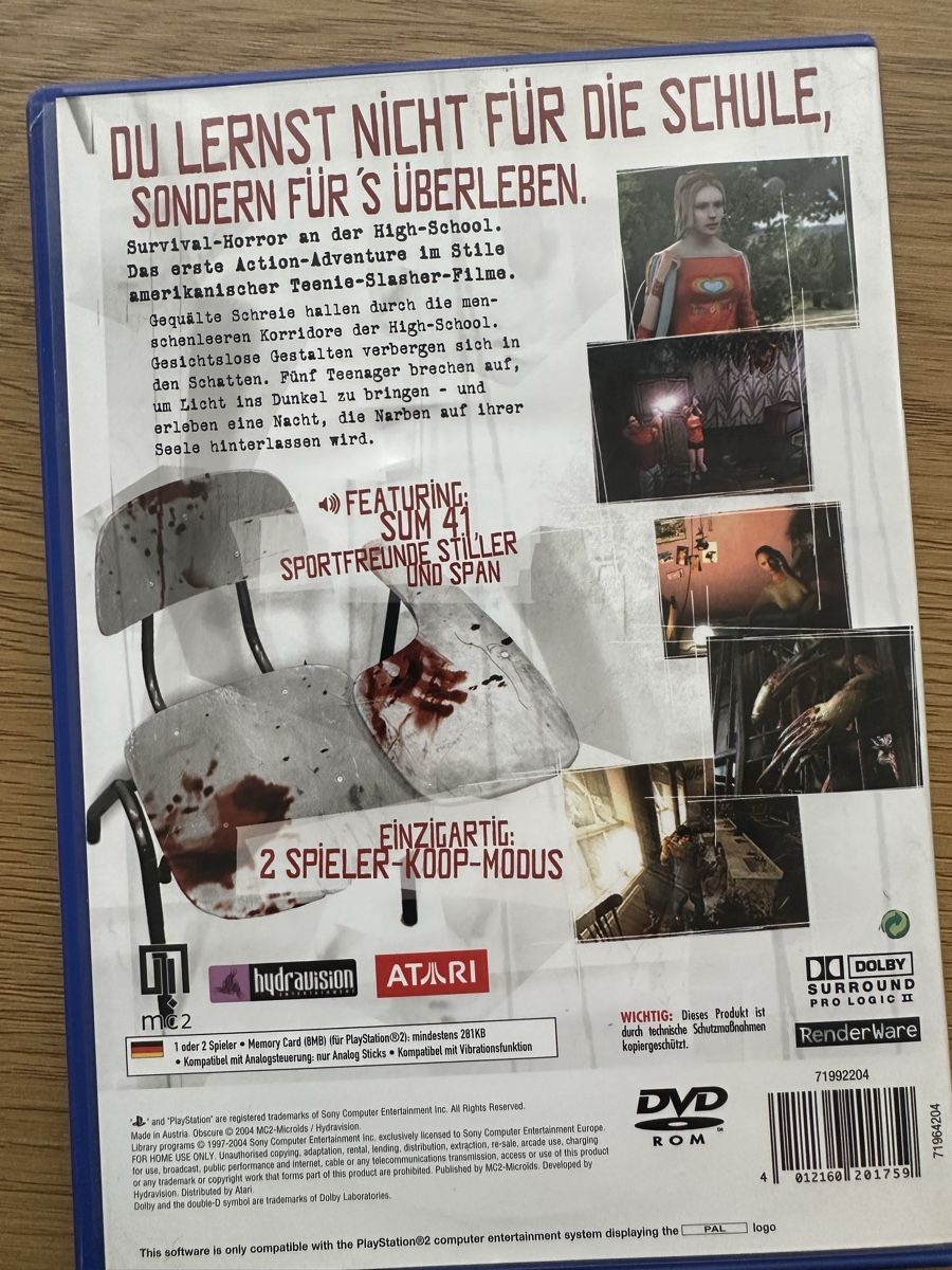 Giochi: Obscure PS2 Survival Horror DE – Usato da lausanne venduto da Blera1987 3