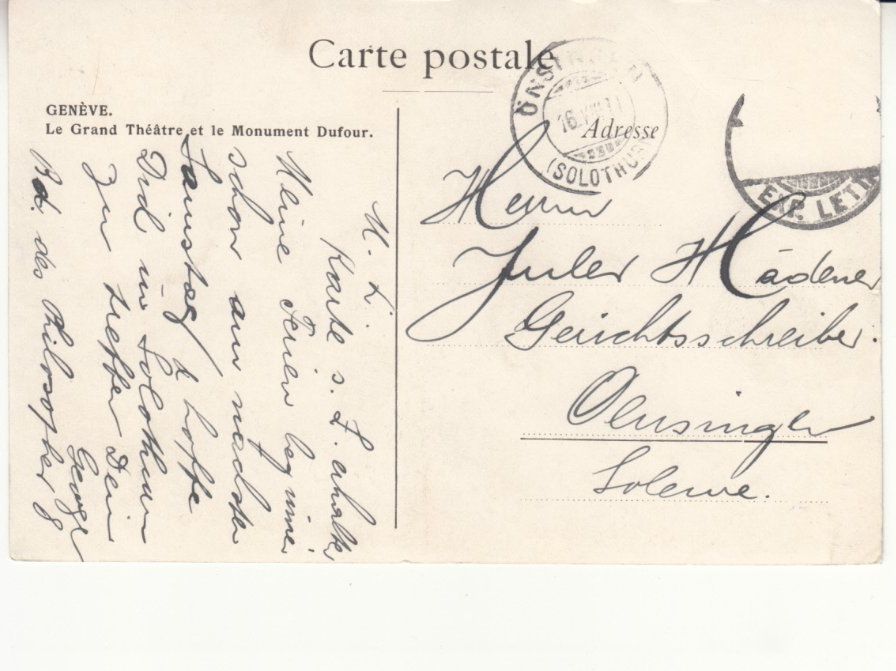 Cartoline postali: Genève 1911 – Usato da Bürglen TG venduto da StampGraf 1